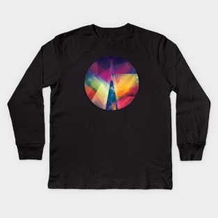 Pinnacle - Abstract Geometric Mountains Kids Long Sleeve T-Shirt